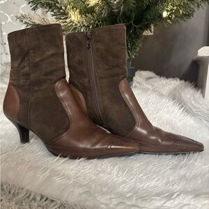 Audrey Brooke Brown Heeled Boots